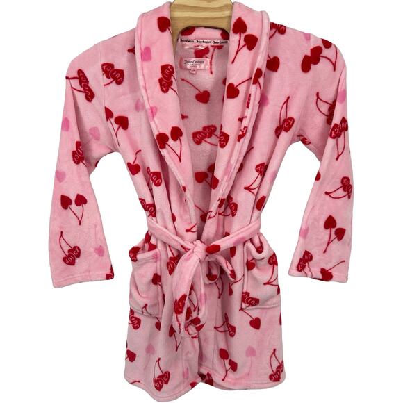 Juicy Couture Other - Womens Pink Red Juicy Couture AOP Cherries Cherry Luxe Plush Sleepwear Robe L/XL